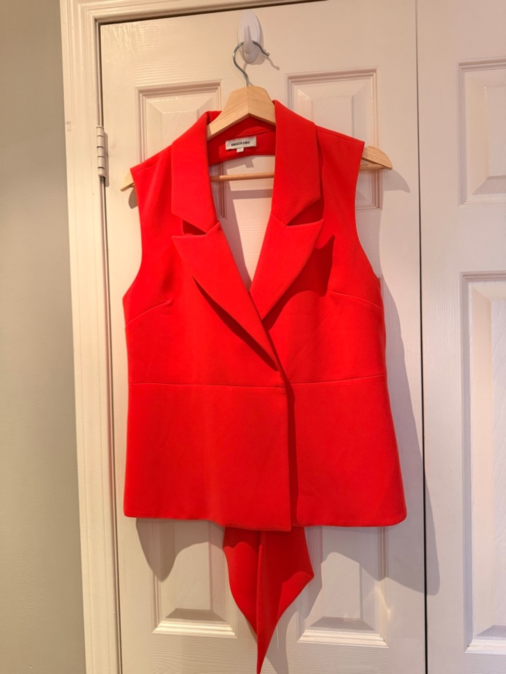 Vakko Sleeveless Red Tailored Blazer Vest